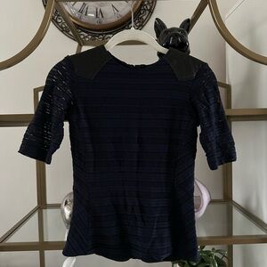 Rag & bone navy lace leather top